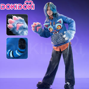 【Size S-3XL】DokiDoki Movie Anime KPOP KILLER  Cosplay Bule Tiger Costume Free Daily Suit Hoodie Only Doujin Autumn Wear