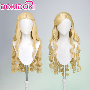 DokiDoki Movie Cosplay Princess Wig Long Curly Blonde Hair Swan Lake