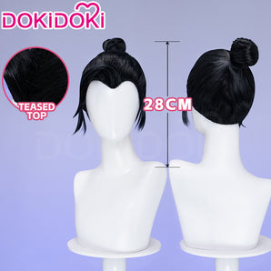 DokiDoki Movie Anime Cosplay Men Wig Short Black Hair Buns