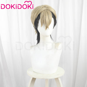 DokiDoki Anime GACHIAKUTA Cosplay Zanka Nijiku Wig Short Gray Hair Black Highlight