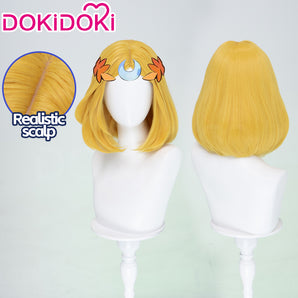 DokiDoki Game Cosplay Orange Wig Short Slightly Curly