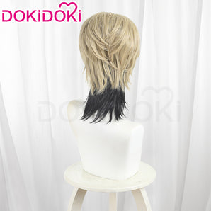 DokiDoki Anime GACHIAKUTA Cosplay Zanka Nijiku Wig Short Gray Hair Black Highlight