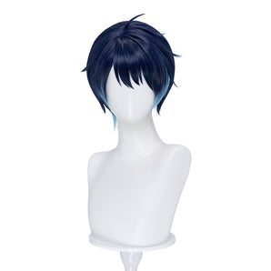 DokiDoki Game Cosplay Men Wig Short Straight Dark Blue Hair