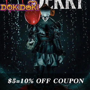 【Comfirmed】$5 Deposit =10% OFF Coupon DokiDoki Movie IT: Welcome to Derry Cosplay Joker Costume Black Suit Pennywise