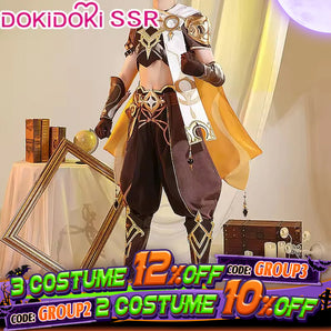【Costume Ready For Ship】DokiDoki-SSR Game Genshin Impact Cosplay Male Traveler Sora Costume Kong Aether Costume / Shoes