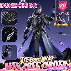 【Size S-3XL】DokiDoki-SR Game Genshin Impact Cosplay Flins Costume/ Light Prop Song of the Welkin Moon Kyryll Chudomirovich Flins
