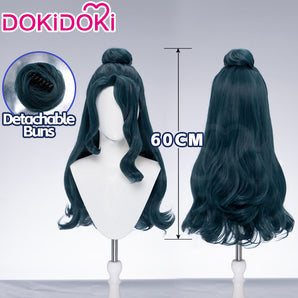 DokiDoki Anime The Apothecary Diaries Cosplay Suirei Wig Long Curly Dark Green Hair Detachable Bun Shisui