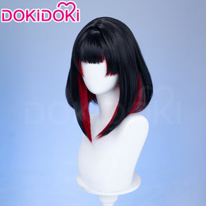 DokiDoki Game Cosplay Fox Wig Long Black Red Hair After Hours Spirit Blossom Springs
