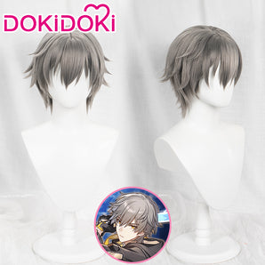 【US LOCAL SHIPPING 】DokiDoki Game Honkai: Star Rail Cosplay Hero Caelus Cosplay Wig Halloween Short Grey Trailblazer